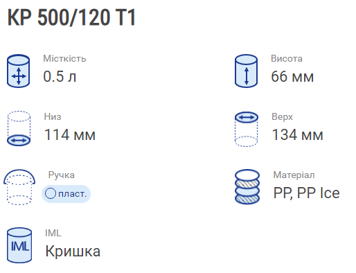 Ємність з кришкою та ручкою 500 мл