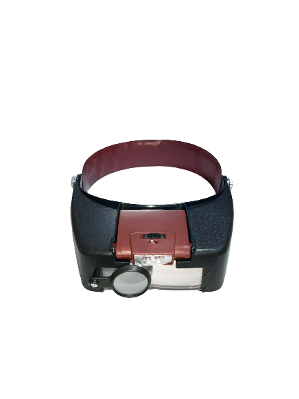 Лупа бінокулярна налобна з підсвічуванням для матководів