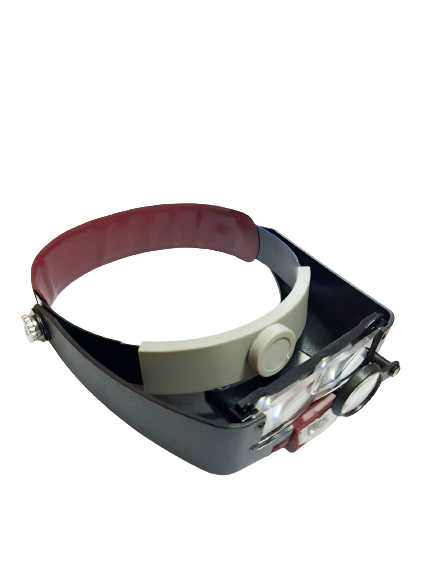 Лупа бінокулярна налобна з підсвічуванням для матководів