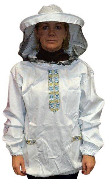 Куртка бджоляра, котон (з національною вишивкою, маска класична)